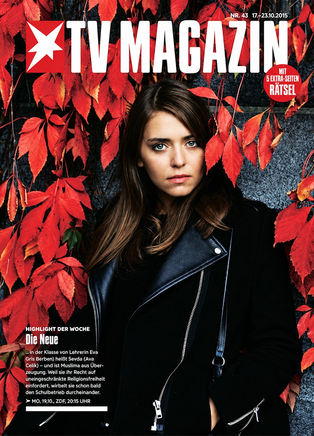 Ava Celik on the TV Magazin cover, photographed by Tim Dobrovolny in Berlin, 2015