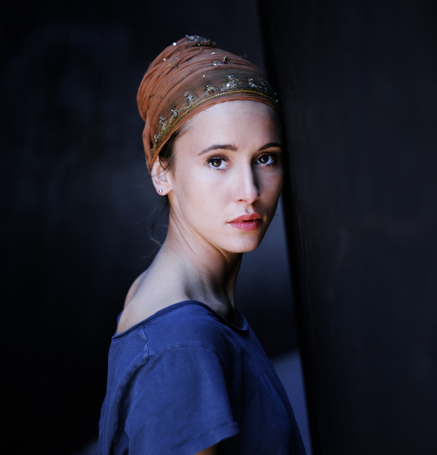 Portrait of actress Peri Baumeister, photographed by Tim Dobrovolny in Berlin, 2015